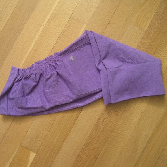 Lululemon In The Flow Crop Seamless Leggings Power Purple Size 10 Ruched Tights - Picture 3 of 7